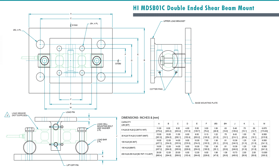 HI DSB02-200klb稱重傳感器